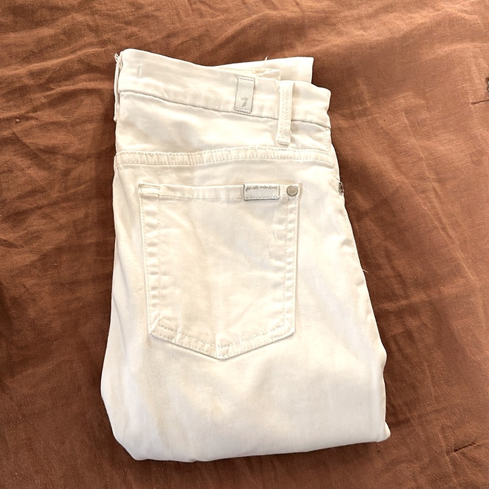 Seven For All Mankind White Skinny Jeans size 27